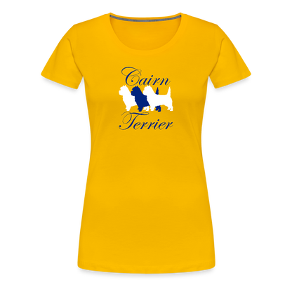 Women’s Premium T-Shirt - Cairn Terrier-Schriftzug - Sonnengelb