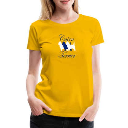 Women’s Premium T-Shirt - Cairn Terrier-Schriftzug - Sonnengelb