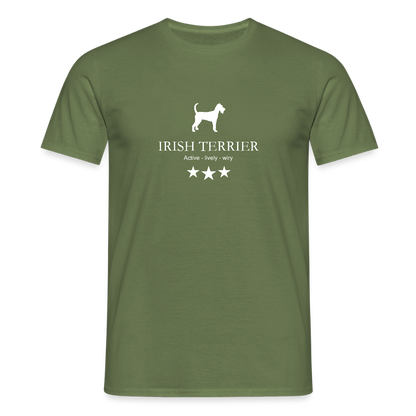 Männer Premium T-Shirt - Irish Terrier - Active, lively, wiry... - Militärgrün
