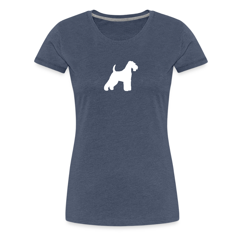 Welsh Terrier-Silhouette | Women’s Premium T-Shirt - Blau meliert