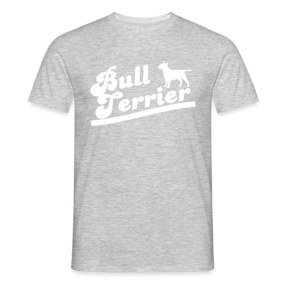 Bull Terrier-Schriftzug | Männer T-Shirt - Grau meliert