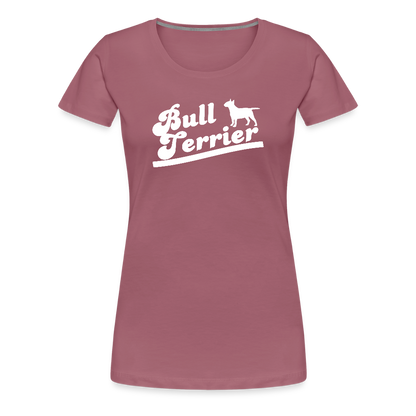 Women’s Premium T-Shirt - Bull Terrier-Schriftzug - Malve