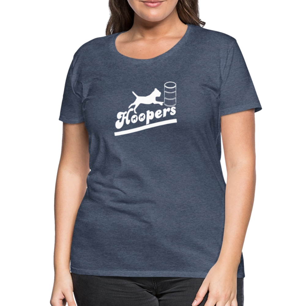 Women’s Premium T-Shirt - Hoopers mit Border Terrier - Blau meliert