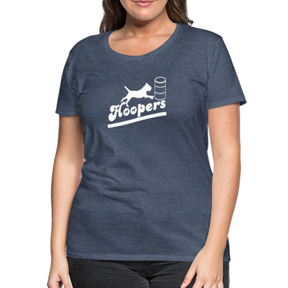 Women’s Premium T-Shirt - Hoopers mit Border Terrier - Blau meliert