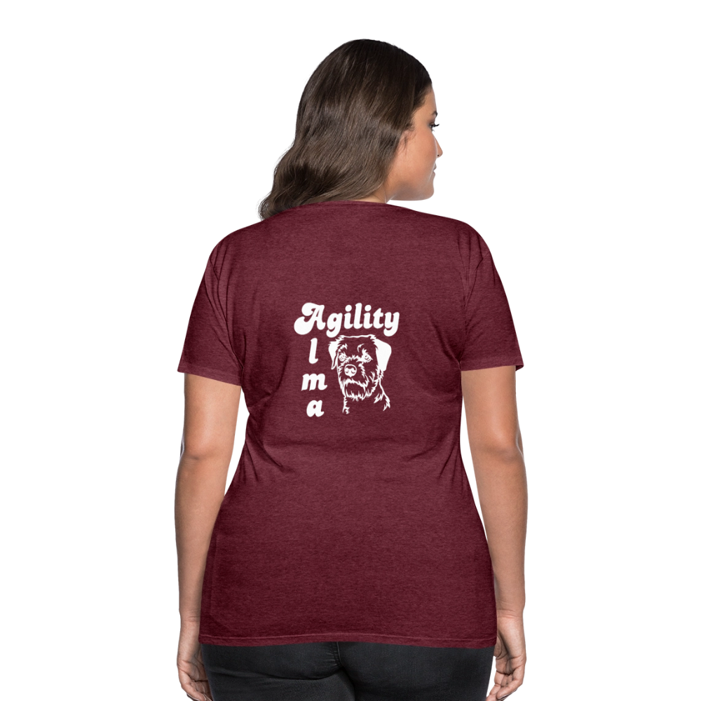 Border Terrier Agility Alma | Women’s Premium T-Shirt - Bordeauxrot meliert