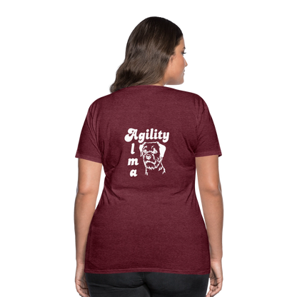 Border Terrier Agility Alma | Women’s Premium T-Shirt - Bordeauxrot meliert