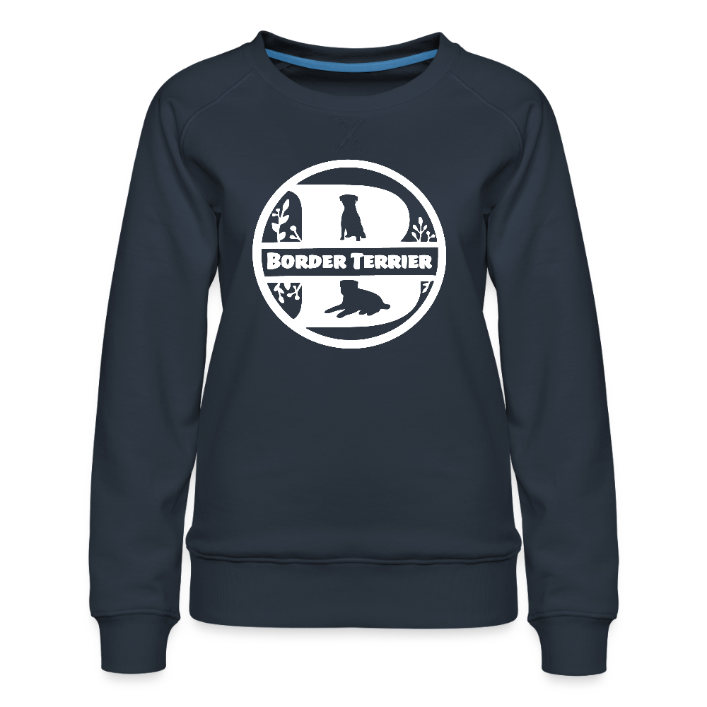 Frauen Premium Pullover - Border Terrier - Monogramm - Navy