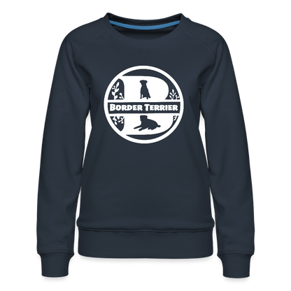 Frauen Premium Pullover - Border Terrier - Monogramm - Navy