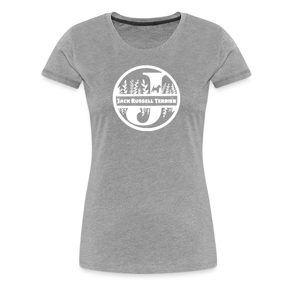 Women’s Premium T-Shirt - Jack Russell Terrier - Monogramm - Grau meliert