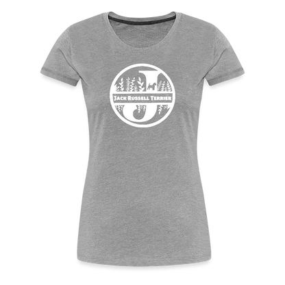 Women’s Premium T-Shirt - Jack Russell Terrier - Monogramm - Grau meliert