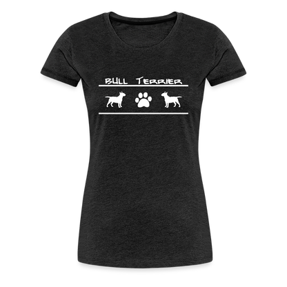 Women’s Premium T-Shirt - Bull Terrier-Schriftzug und Pfote - Anthrazit