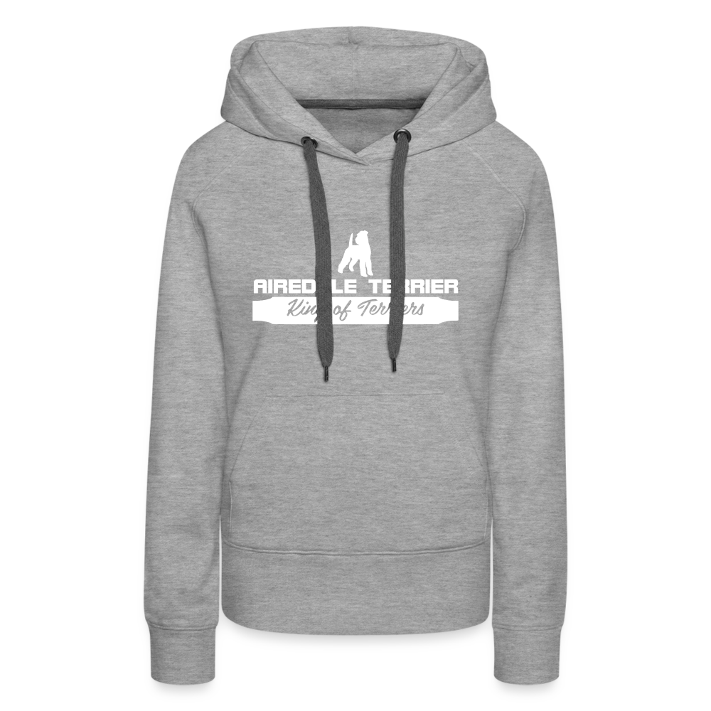 Frauen Premium Hoodie - Airedale Terrier - King of terriers... - Grau meliert