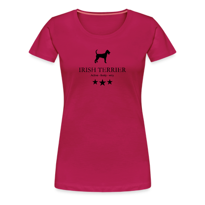 Women’s Premium T-Shirt - Irish Terrier - Active, lively, wiry... - dunkles Pink