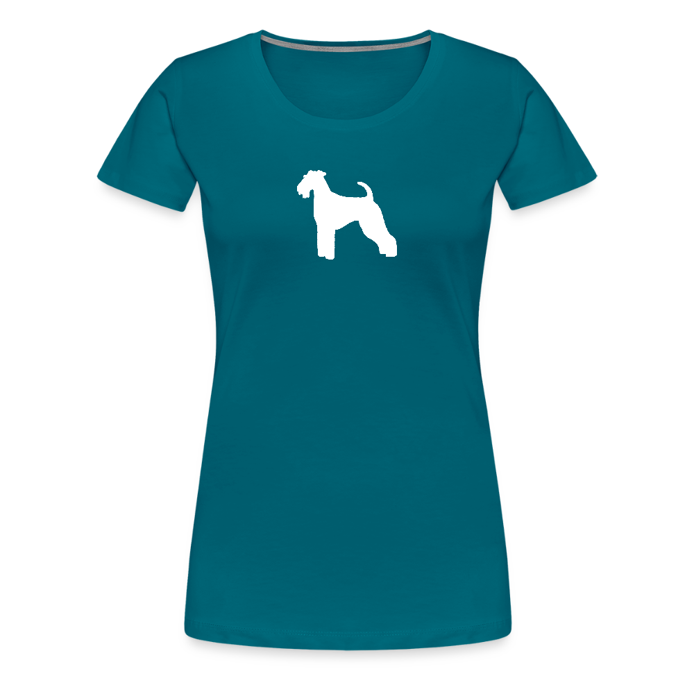 Women’s Premium T-Shirt - Airedale Terrier-Silhouette - Divablau