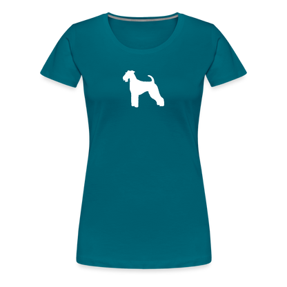 Women’s Premium T-Shirt - Airedale Terrier-Silhouette - Divablau