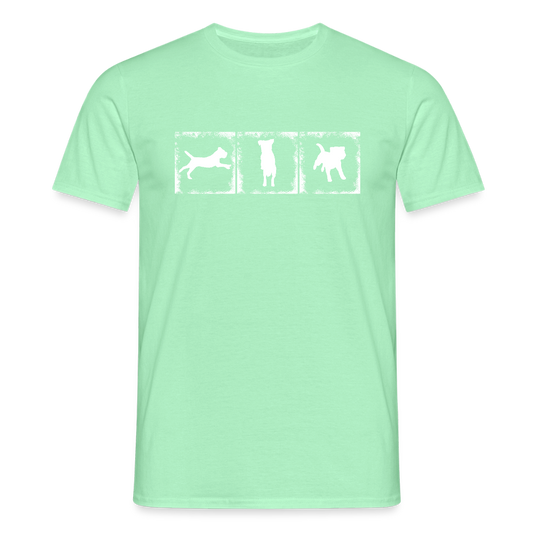 Border Terrier in action | Männer T-Shirt - Mintgrün