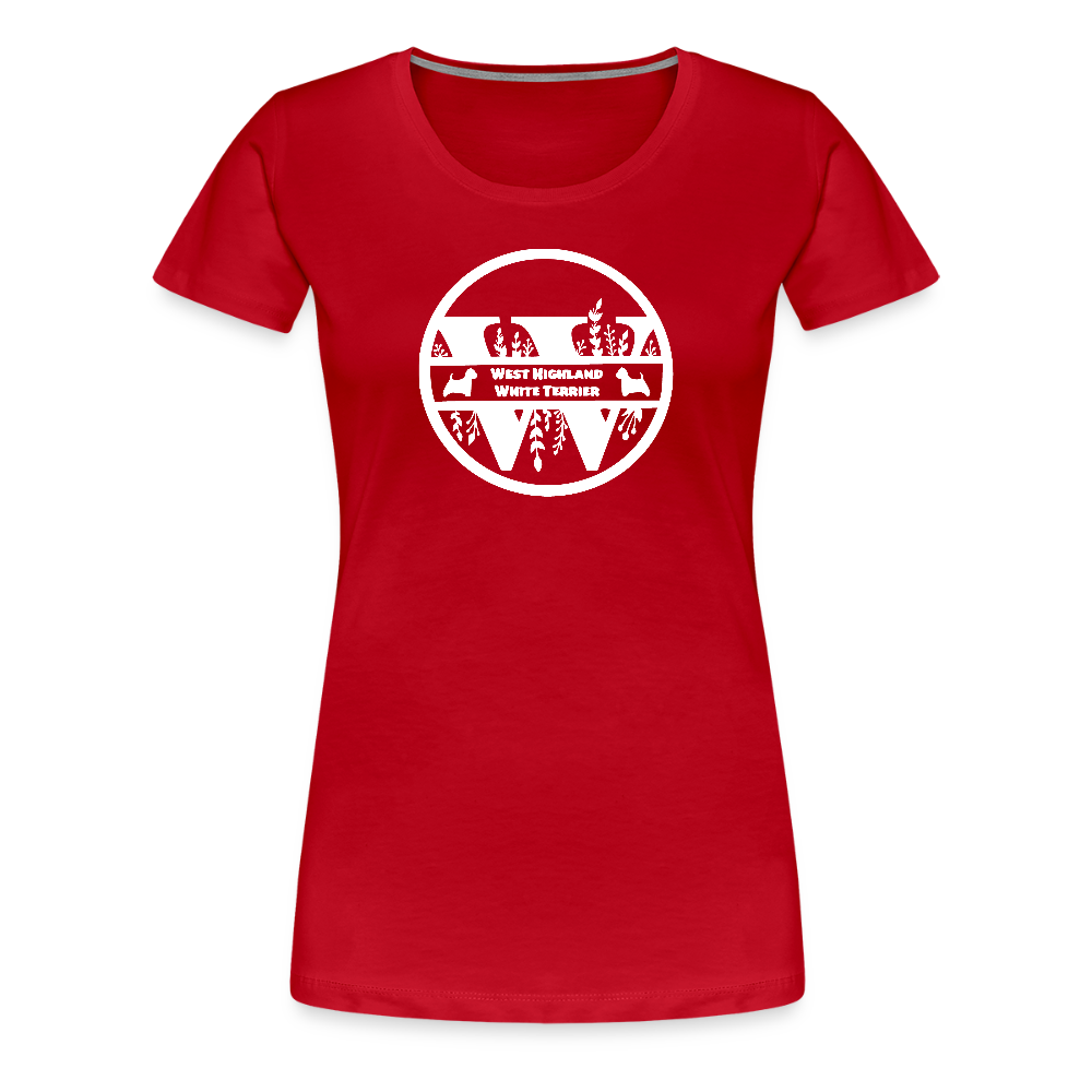 Women’s Premium T-Shirt - West Highland White Terrier - Monogramm - Rot