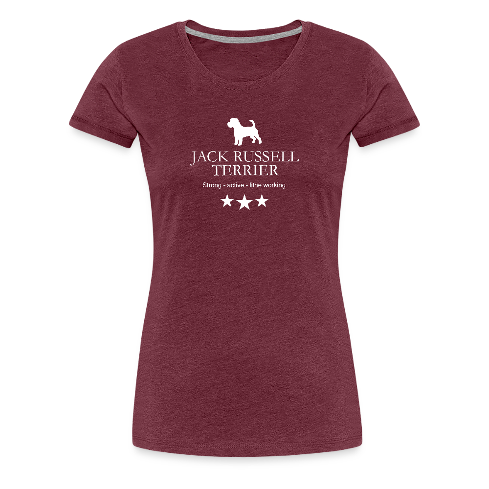 Women’s Premium T-Shirt - Jack Russell Terrier - Strong, active, lithe working... - Bordeauxrot meliert