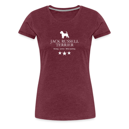Women’s Premium T-Shirt - Jack Russell Terrier - Strong, active, lithe working... - Bordeauxrot meliert