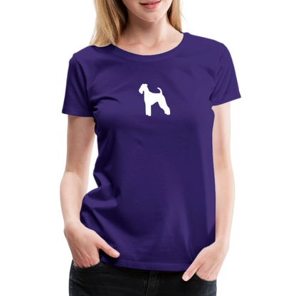 Women’s Premium T-Shirt - Airedale Terrier-Silhouette - Lila