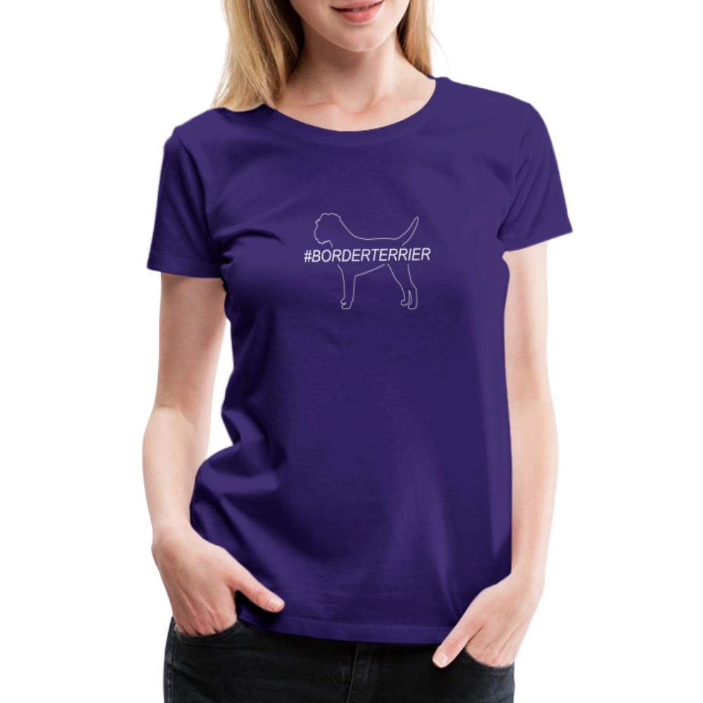Women’s Premium T-Shirt - Border Terrier - Hashtag - Lila