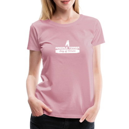 Frauen Premium T-Shirt - Airedale Terrier - King of terriers... - Hellrosa