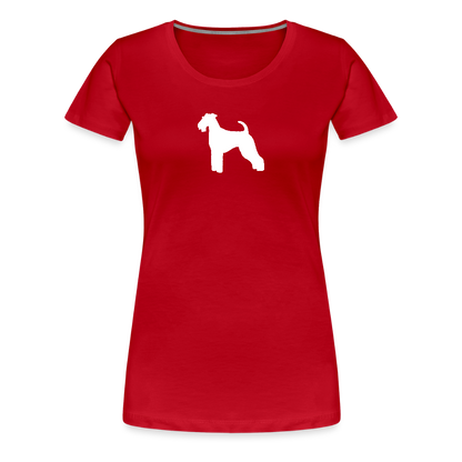 Women’s Premium T-Shirt - Airedale Terrier-Silhouette - Rot