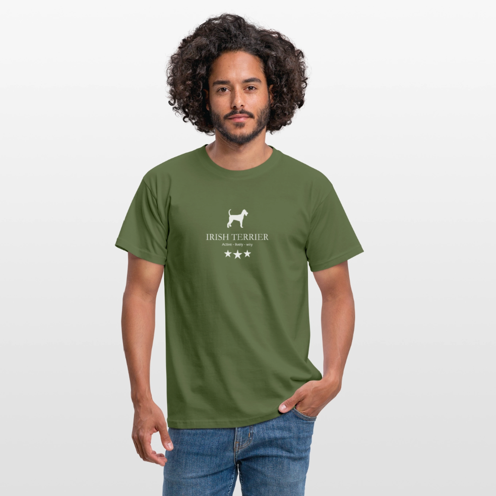Männer Premium T-Shirt - Irish Terrier - Active, lively, wiry... - Militärgrün
