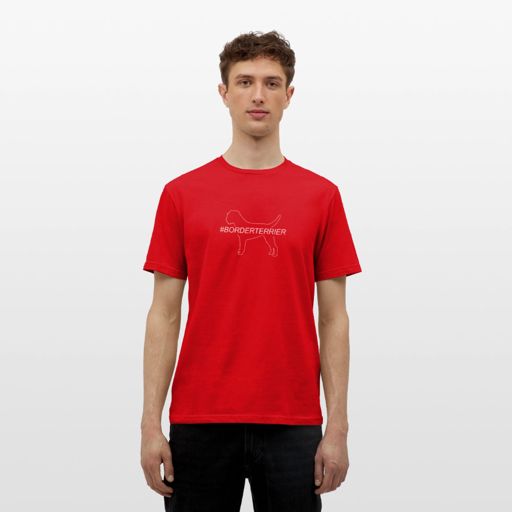 Border Terrier - Hashtag | Männer T-Shirt - Rot
