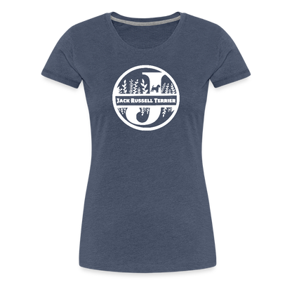 Women’s Premium T-Shirt - Jack Russell Terrier - Monogramm - Blau meliert