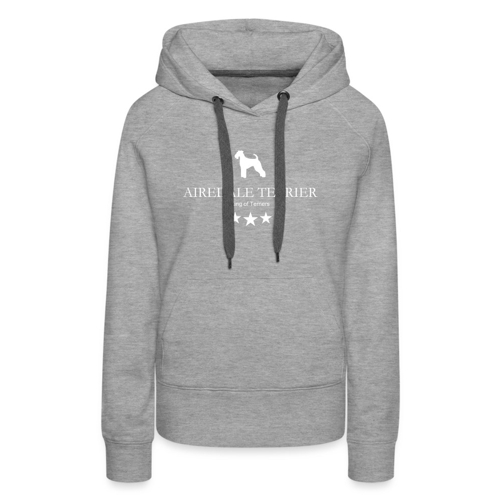 Frauen Premium Hoodie - Airedale Terrier - King of terriers... - Grau meliert