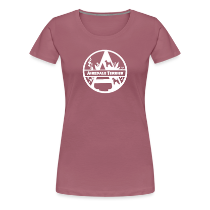 Women’s Premium T-Shirt - Airedale Terrier - Monogramm - Malve
