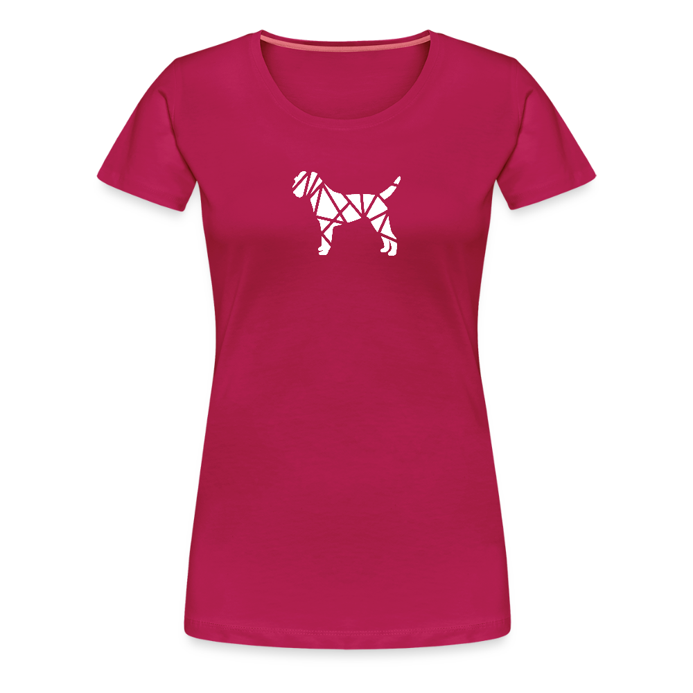 Women’s Premium T-Shirt - Border Terrier geometrisch - dunkles Pink