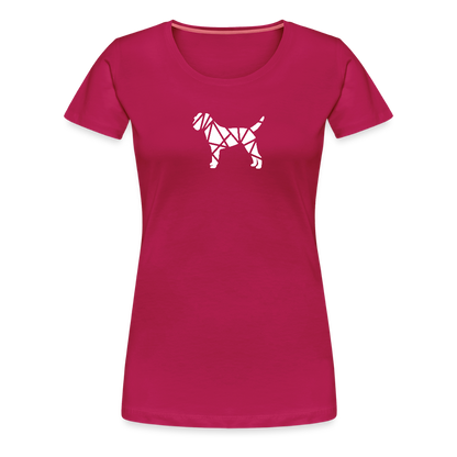 Women’s Premium T-Shirt - Border Terrier geometrisch - dunkles Pink
