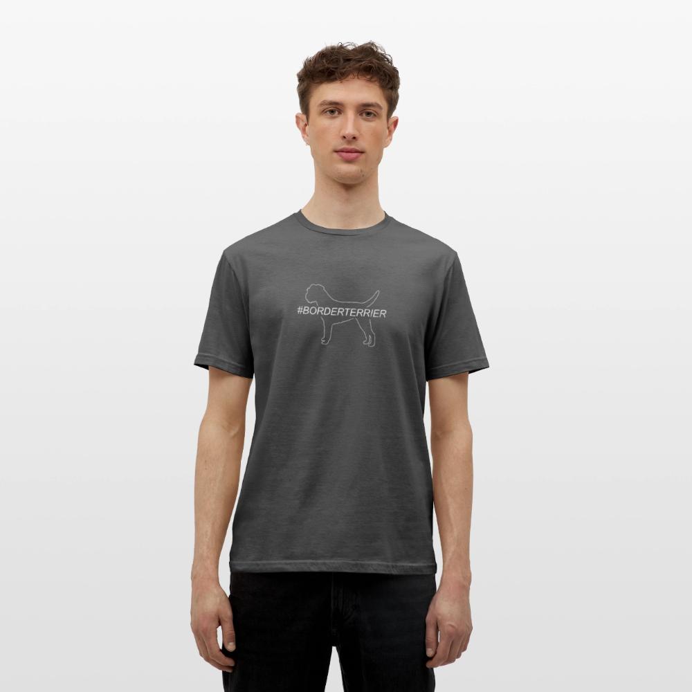 Border Terrier - Hashtag | Männer T-Shirt - Anthrazit