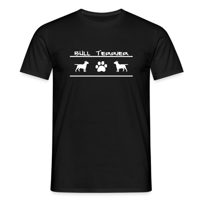 Bull Terrier-Schriftzug und Pfote | Männer T-Shirt - Schwarz