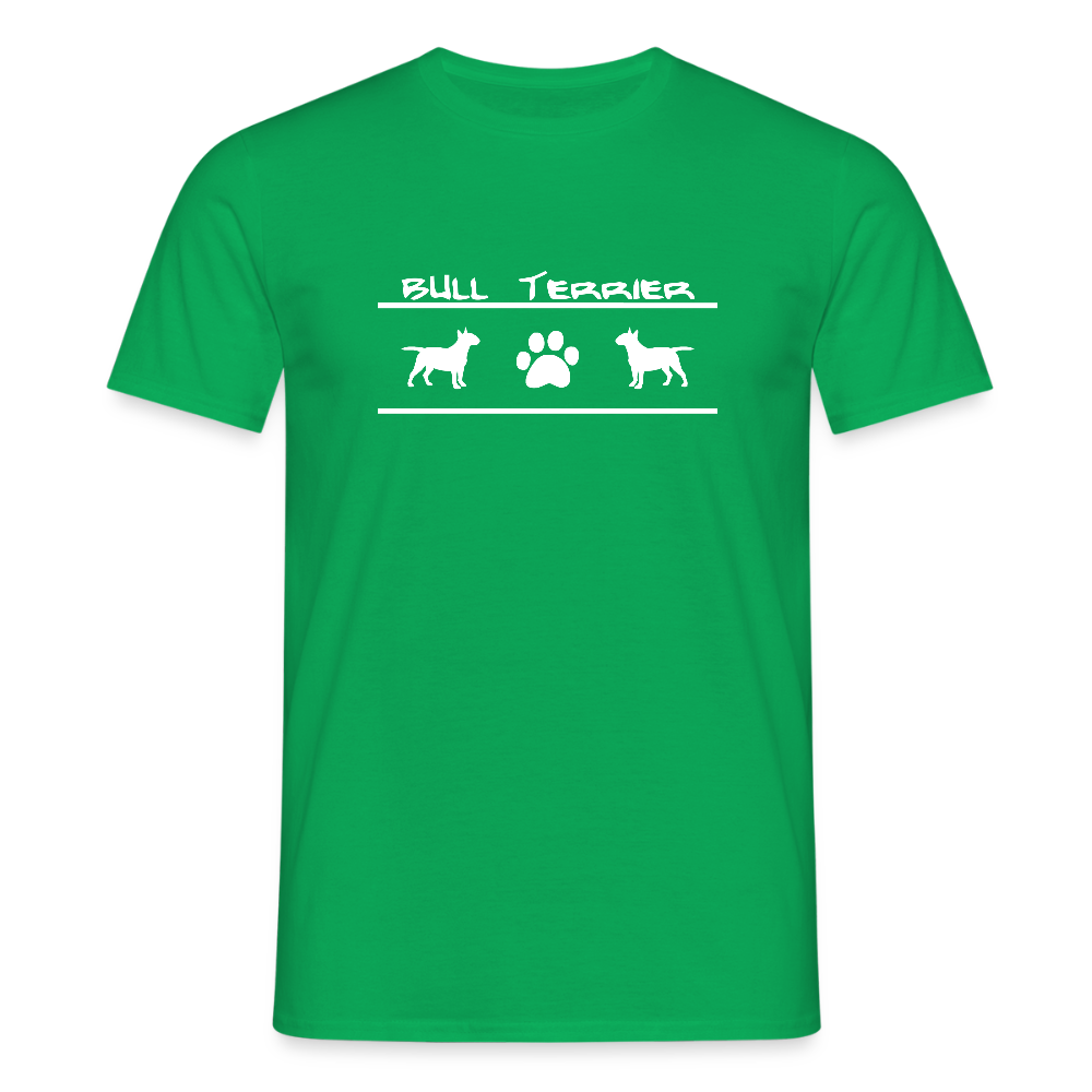 Bull Terrier-Schriftzug und Pfote | Männer T-Shirt - Kelly Green