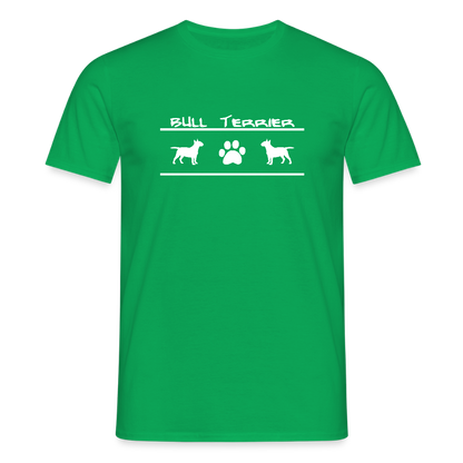 Bull Terrier-Schriftzug und Pfote | Männer T-Shirt - Kelly Green