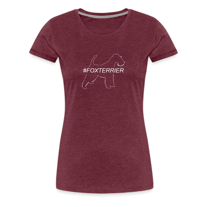 Women’s Premium T-Shirt - Foxterrier - Hashtag - Bordeauxrot meliert