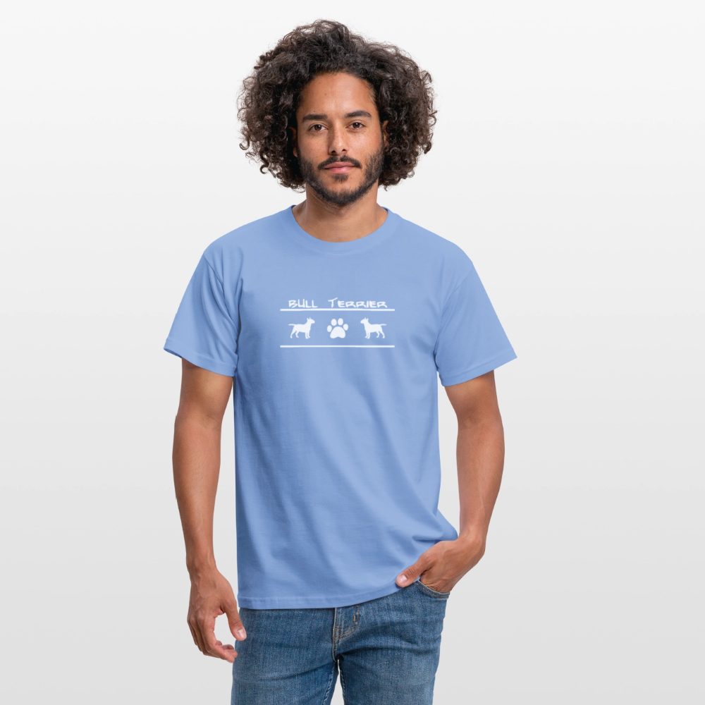 Bull Terrier-Schriftzug und Pfote | Männer T-Shirt - carolina blue