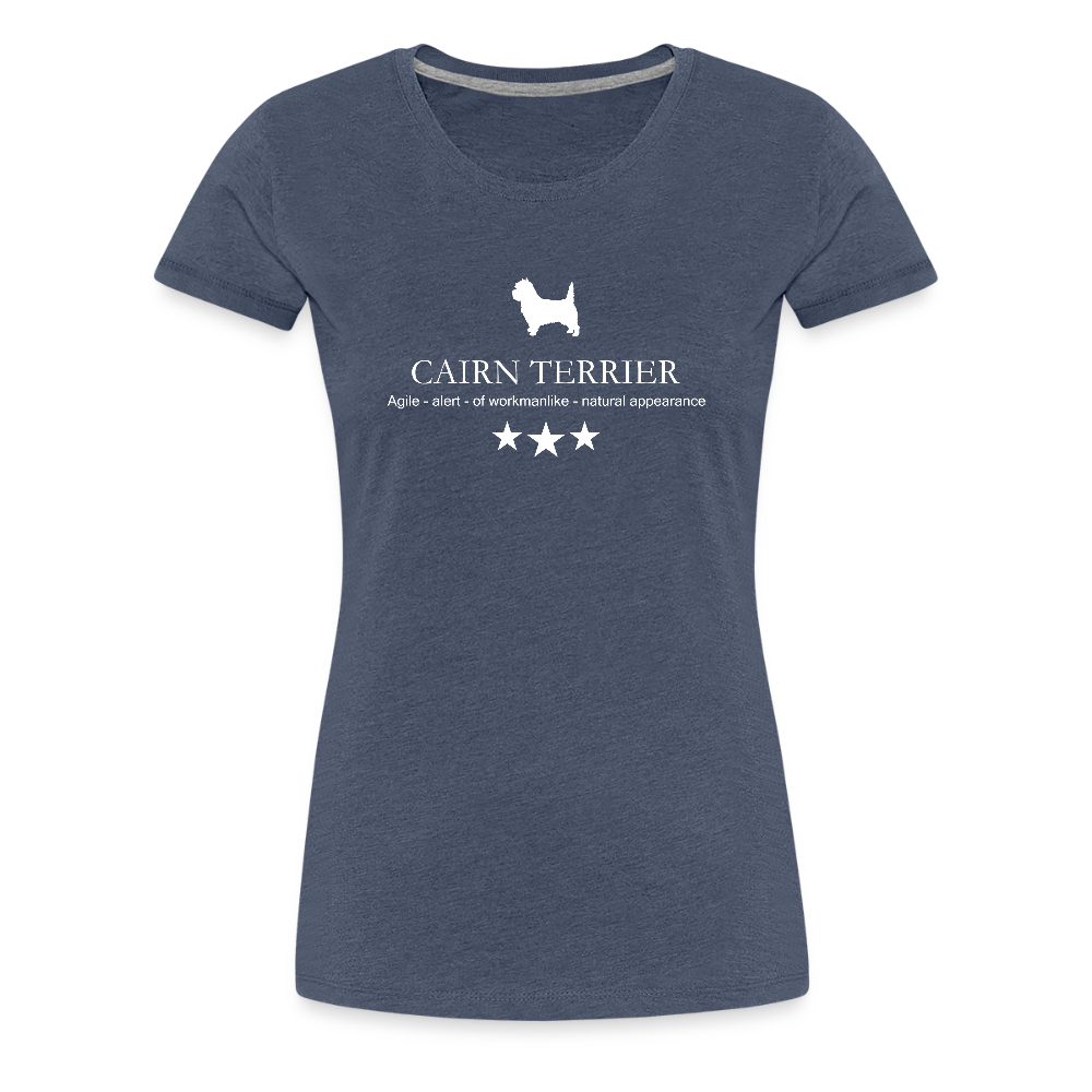 Women’s Premium T-Shirt - Cairn Terrier - Agile, alert, of workmanlinke... - Blau meliert