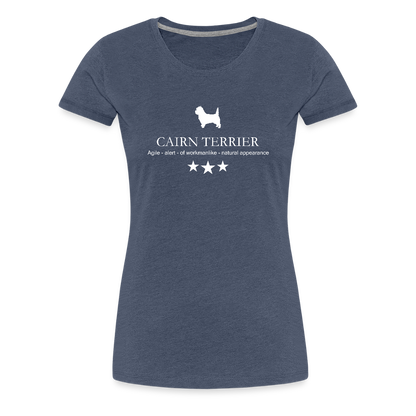Women’s Premium T-Shirt - Cairn Terrier - Agile, alert, of workmanlinke... - Blau meliert