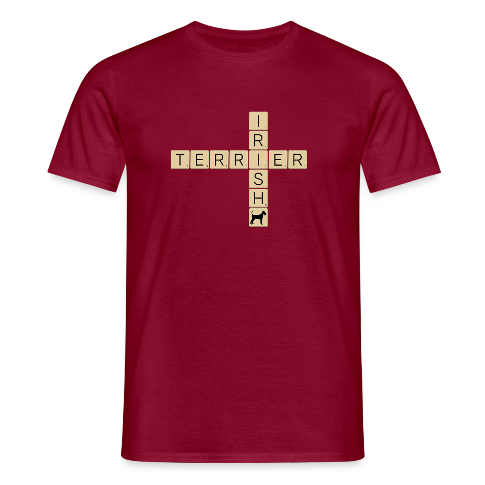 Irish Terrier - Scrabble | Männer T-Shirt - Ziegelrot