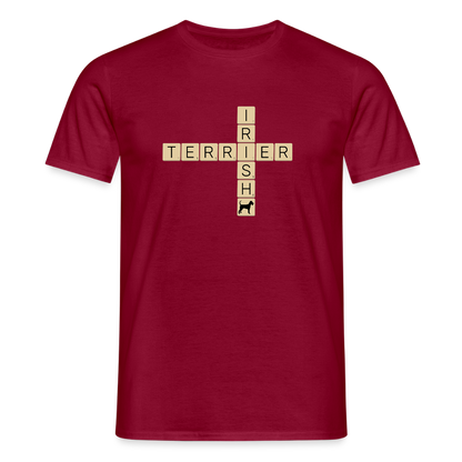 Irish Terrier - Scrabble | Männer T-Shirt - Ziegelrot
