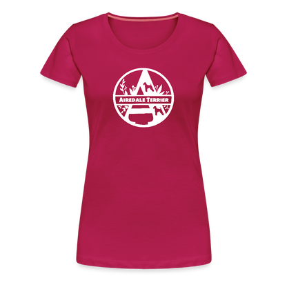 Women’s Premium T-Shirt - Airedale Terrier - Monogramm - dunkles Pink