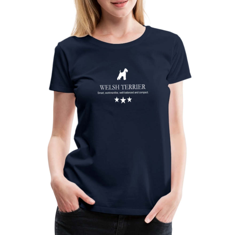 Women’s Premium T-Shirt - Welsh Terrier - Smart, workmanlike, well-balanced and compact... - Navy
