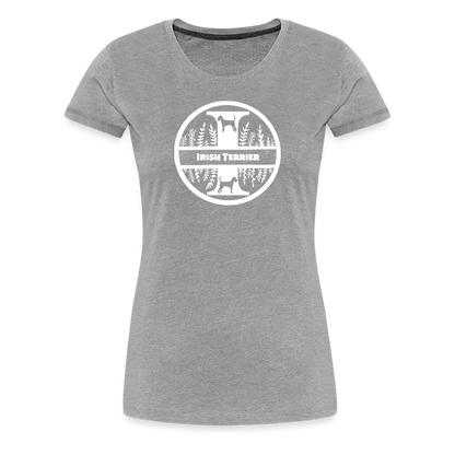 Women’s Premium T-Shirt - Irish Terrier - Monogramm - Grau meliert