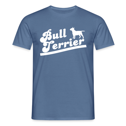Bull Terrier-Schriftzug | Männer T-Shirt - Taubenblau 