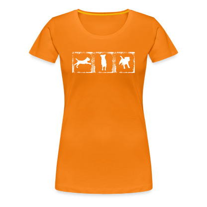 Women’s Premium T-Shirt - Border Terrier in action - Orange