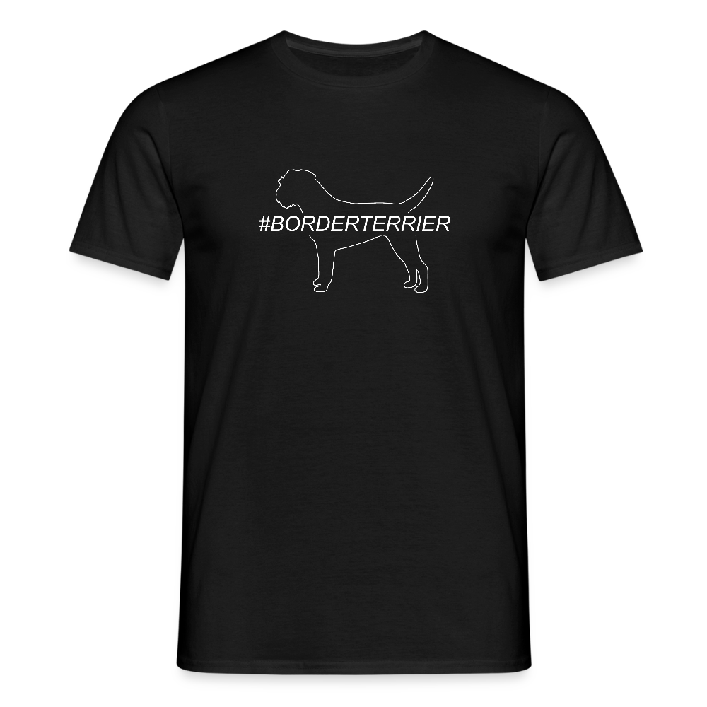 Border Terrier - Hashtag | Männer T-Shirt - Schwarz
